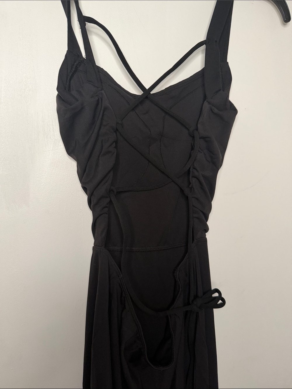 Halara Black Strappy Maxi Dress - Elegant Evening Dress - Picture 3 of 5